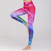 cheap Graphic Leggings-Women's Slacks Leggings Cozy Leggings Streetwear Casual Full Length Natural Flower Elastic Waist Print Comfy Outdoor Comfortable Vacation Weekend Wine Black White Pink Fall Regular Fit