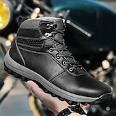 tanie Buty trekingowe-brązowe buty motocyklowe dla mężczyzn z podparciem kostki i wytrzymałą podeszwą, wytrzymały design na zewnątrz dla motocyklistów, na weekendowe wycieczki i eksplorację miejską