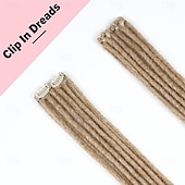economico Capelli all&#039;uncinetto-Extension per capelli dreadlock con clip, 4 pezzi, extension sintetiche da 24 pollici, da castano chiaro a biondo, lunghe, naturali, morbide, sottili, 0,6 cm di larghezza, dreadlocks per donne