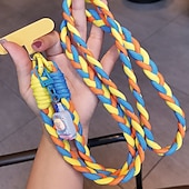 economico Lanyards e cinturini da polso per telefono-Nuova tracolla con tre fili a coda di cavallo, cordino per cellulare da donna, anti smarrimento, cordino robusto con ciondolo a forma di cartone animato, cordino lungo per cellulare.
