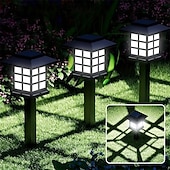 cheap Pathway Lights &amp; Lanterns-4PCS LED Solar Pathway Lights Outdoor Lights Waterproof Lawn Lights Garden Landscape Courtyard Terrace Driveway Decorative Lighting