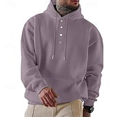 economico felpe con cappuccio da uomo di base-Per uomo Felpa con cappuccio Felpa con cappuccio abbottonata Aalbicocca Rosso bordeaux Nero Verde chiaro Verde militare Con Cappuccio Semplice Tasca Frontale Sport &amp; Outdoor Casuale Quotidiano