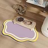 お買い得  玄関マット-ペットフィーディングマット、簡単クリーニング、防水、犬、猫マット、 raisedエッジ、プレースマットトレイ、床の食品のこぼれと水ボウルの混乱を止めるため