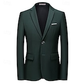 baratos Ternos de casamento-Masculino Casamento O negócio Fato Lapela Chanfrada Verde Escuro Moda Formal Cor Sólida Padrão Conjunto de 3 peças Comum 2 Botões