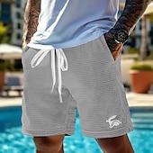 billiga 3d sweatshorts för män-Herr Djur Kanin Våffelshorts Svett shorts Casual shorts Medium Midja Mode Casual Semester Joggning Träningspass Elastisk dragsko i midjan Shorts med fickor Designer Kläder