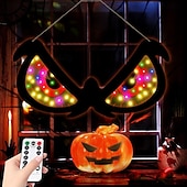 cheap Decorative Lights-Halloween Decorations Spooky Eyes Lights 21 Inch Large Wooden Halloween Window Eye Lights with 8 Color Modes and USB/Battery Operated for Home Wall Window Trees Halloween Decor