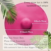 preiswerte Hüte-übergroßer Strand-Strohhut Damenmode großer Sonnenhut mit breiter Krempe Sommer-Roll-up-weicher Sonnenhut geeignet für Strandhut faltbar