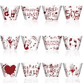 voordelige Halloween-Halloweendecoraties, fotoscènes, rekwisieten, cartoons, papieren taarten, papieren bekertjes, rond de randen, feestbenodigdheden