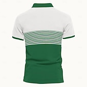 preiswerte Bedrucktes Poloshirt für Herren-Herren Polo Polo mit Knopfleiste Lässig Sport Revers Kurzarm Mode Basic Streifen Knöpfe Sommer Frühling Blau Grün Polo