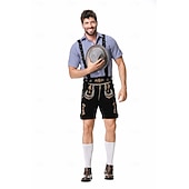 abordables Hombres-Oktoberfest Lederhosen Camisas Sombrero alpino bávaro Alemán alpino prados Hombre Fiesta Festival de Cerveza Paño de estilo tradicional