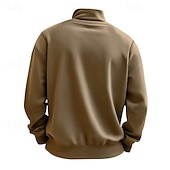 cheap Basic Sweatshirts-Men's Sweatshirt Quarter Zip Sweatshirt Apricot Black White Wine Red Half Zip Plain Sports &amp; Outdoor Daily Holiday Polyester Streetwear Basic Casual Summer Spring Clothing Apparel Hoodies Sweatshirts