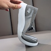 tanie Buty casual slip-on-szare, wsuwane, siatkowe trampki męskie, lekkie i wygodne, codzienne buty do chodzenia, biegania i aktywności na świeżym powietrzu