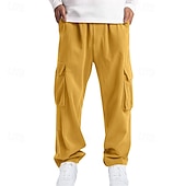 cheap Cargo Pants-Men's Cargo Pants Trousers Corduroy Pants Multi Pocket Straight Leg Plain Wearable Daily Outdoor Camping &amp; Hiking Fashion Classic Black Yellow