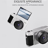 preiswerte Digitalkamera-hochauflösende Digitalkamera 1500 mAh 16-facher Zoom optional Retro 2,8 Zoll Klappbildschirm 64 Megapixel 4K HD-Video Weiß Schwarz Silber für Freund und Freundin