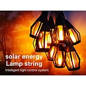 cheap Solar String Lights-1 Pc 15 Leds Outdoor Waterproof Solar Flashing Flame Lantern String Garden Courtyard Camping Christmas Halloween Wedding Atmosphere Decoration Lighting