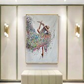 お買い得  人物画-ダンスの絵画、額入り抽象画、バレリーナのウォールアート、大きなダンスの絵画、ダンスのホームペインティング、ダンサーのウォールアート、パーティーギフト