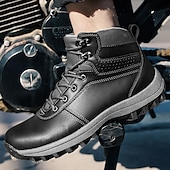 tanie Buty trekingowe-brązowe buty motocyklowe dla mężczyzn z podparciem kostki i wytrzymałą podeszwą, wytrzymały design na zewnątrz dla motocyklistów, na weekendowe wycieczki i eksplorację miejską
