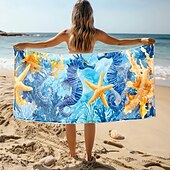voordelige Dekens &amp; dekentjes-Zachte en absorberende strandhanddoek - lichtgewicht, snel drogend, zandvrij ontwerp voor strand, zwembad en reizen