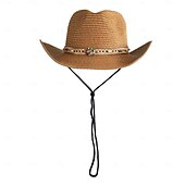 olcso Kalapok-retró divatos cowboy kalapok retró divatos nagy ereszű, ívelt szélű, kemény szalma western cowboy kalapok utazáshoz mindenféle strandkalap férfiaknak és nőknek