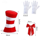 levne Doplňky-Kočka v klobouku Sukénka Sada příslušenství Vysoký klobouk Postavy z pohádek Filmové kostýmy for Unisex Dospělé předvečer Všech svatých Karneval Světový den knihy Výkon Vzdělávací převlékání