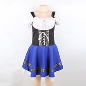 levne Dirndl-Pivní kostým Oktoberfest plus size dirndl šaty alpská služebná bavorský německý Mnichov Wien dámské párty karneval pivní festival tradiční styl látkové