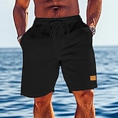 economico Vacanza-Per uomo Shorts Shorts di Lino Pantaloncini Estivi Shorts da Spiaggia Coulisse Elastico in vita Gamba Dritta Semplice Comodità Traspirante Lunghezza al ginocchio All&#039;aperto Quotidiano Ferie Vacanza