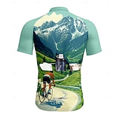 abordables Maillots pour hommes-Homme Maillot de cyclisme Manche Courte Cyclisme Maillot Top avec 3 poches arrière Résistant aux UV Séchage Rapide Fermeture Éclair Frontale Bandes réfléchissantes Vert Des sports Vêtement Tenue