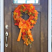 abordables action de grâces et décoration d&#039;automne-Couronne d&#039;automne pour porte d&#039;entrée Thanksgiving récolte d&#039;automne décoration intérieure extérieure, couronne de vigne en feuille d&#039;érable rustique décoration murale et de porte suspendue