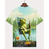 billiga Pojkens 3D-djur-Pojkar 3D Djur T-shirt Kortärmad Sommar Vår Mode Grundläggande Barn 4-12 år Rund hals Utomhus Ledigt Dagligen Normal