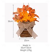 baratos decoração de ação de graças e outono-Guirlanda de outono para porta da frente, colheita de ação de graças, decoração interna e externa, cesta de videira natural com folhas de outono e laço, porta rústica e decoração de parede