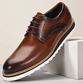 preiswerte Klassische Anzugschuhe-Herren-Derbyschuhe aus hochwertigem Rindsleder in Braun mit Glattleder-Finish – elegantes Schuhwerk fürs Büro, Geschäftstreffen und formelle Anlässe