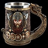 baratos Canecas &amp; Chávenas-Caneca de pirata viking com cabeça de dragão medieval, caneca de presente para Oktoberfest, copo de cerveja de resina 3D com forro de aço inoxidável, utensílios de bar góticos para decoração de casa, pub ou taverna