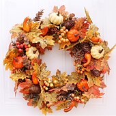 economico ringraziamento e decorazione autunnale-Ghirlanda autunnale per la porta d&#039;ingresso, decorazione autunnale per interni ed esterni, ghirlanda di zucca, pigna, bacche, foglie d&#039;acero, decorazione rustica per la raccolta, porta e parete.