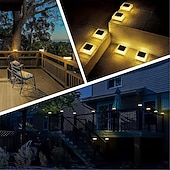 baratos Candeeiros Luzes de Exterior-30led poste de luz solar transparente à prova d'água abajur luz quente quadrado para áreas externas adequado para jardim pátio cerca escadas 1 peça