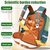 preiswerte Büchertaschen-Grundschulrucksack Jungen ergonomischer Rucksack Kinder wasserdichter Schulranzen Taschenbuch große Kapazität Mädchen Wolkenrucksack
