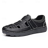 economico Sandali casual-Sneakers da uomo con cinturino in velcro color cuoio, tomaia traspirante e suola flessibile: scarpe comode ed eleganti per abbigliamento casual e attività all&#039;aperto