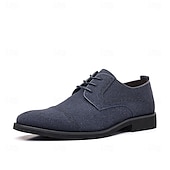 cheap Formal-Men&#039;s Oxfords Brogue Walking British PU Leather Suede Breathable Comfortable Slip Resistant Lace-up Dark Brown Black Blue Fall Winter