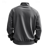 cheap Basic Sweatshirts-Men's Sweatshirt Quarter Zip Sweatshirt Apricot Black White Wine Red Half Zip Plain Sports &amp; Outdoor Daily Holiday Polyester Streetwear Basic Casual Summer Spring Clothing Apparel Hoodies Sweatshirts