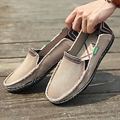economico Slip-ons e mocassini da uomo-Mocassini da uomo in denim blu con bordo sfrangiato, scarpe casual leggere slip-on per le uscite del fine settimana, le passeggiate estive e il comfort quotidiano
