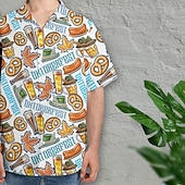 baratos Vestuário Gráfico-camisas havaianas Camisa Aloha Bávaro Munique Alemão Alpino Arte Gráfica para Homens Adulto Impressão 3D  para Carnaval Cerveja Oktoberfest Praia Férias Festa
