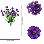 baratos Plantas Artificiais-Pacote com 8 flores artificiais de ipomeia, flores de plástico duráveis e resistentes ao desbotamento para decoração de primavera, Páscoa, Dia dos Namorados, Dia das Mães, decoração de jardim