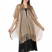 baratos envoltórios da mãe-Capa Elegante de Proteção Solar para Mulheres com Mangas Curtas em Seda Imitada com Cor Pura para Casamento de Verão