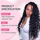 economico Capelli all&#039;uncinetto-Capelli all&#039;uncinetto per donne, locs finti profondi, capelli all&#039;uncinetto perfetti per l&#039;uso quotidiano o per eventi, locs all&#039;uncinetto per donne, locs morbidi, confezioni da 8 da 18 pollici,