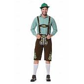 abordables Hombres-Oktoberfest Lederhosen Camisas Sombrero alpino bávaro Alemán alpino prados Hombre Fiesta Festival de Cerveza Paño de estilo tradicional