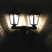 Недорогие Уличные фонари-2-в-1 двухголовый настенный светильник-дворец на солнечной батарее с шестиугольной головкой &amp;напольная лампа гибкая комбинация для использования на открытом воздухе водонепроницаемая декоративная