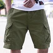 baratos Partes inferiores-Homens Bermuda Cargo Shorts de caminhada Ao ar livre Normal Secagem Rápida Leve Elástico Respirável Calção Bolsos Preto Verde Tropa Tênis Golfe Corrida S M L XL XXL