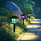 cheap Pathway Lights &amp; Lanterns-4PCS LED Solar Pathway Lights Outdoor Lights Waterproof Lawn Lights Garden Landscape Courtyard Terrace Driveway Decorative Lighting