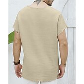 رجالي تي شيرت بلايز قميص بأكمام قصيرة تي الأعلى كم قصير V رقبة الصيف سهل موضة مصمم أساسي الطيات عطلة شارع مناسب للخارج أبيض كاكي تي شيرت للرجال رخيصةأون القمصان الأساسية-رجالي تي شيرت بلايز قميص بأكمام قصيرة تي الأعلى كم قصير V رقبة الصيف سهل موضة مصمم أساسي الطيات عطلة شارع مناسب للخارج أبيض كاكي تي شيرت للرجال