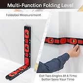 economico Strumenti di Misura-Strumento di misura multiangolo pieghevole, righello magnetico per la lavorazione del legno, misure verticali precise 45-90, compatto &amp;design salvaspazio