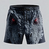 お買い得  レトロビンテージ &amp; 倫理-男性用 ドラゴン 悪魔 暗い スイムトランク スイムショーツ ボードショーツ ミディアムウエスト パンクゴシック 祝日 ストリートウェア サイドポケット メッシュライニング 伸縮性のあるドローストリングウエスト デザイナー 衣類